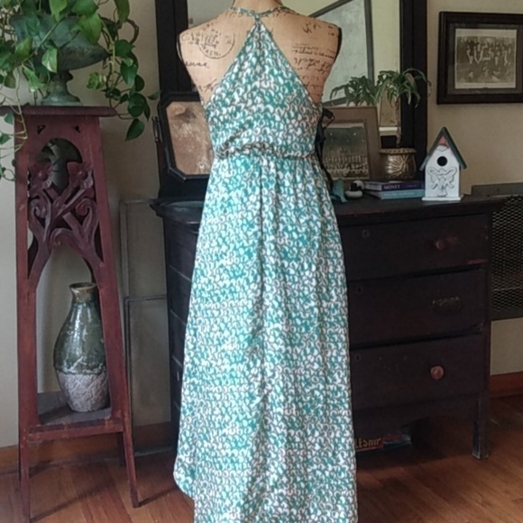 Collective Concepts Jade Green Graphic Print High Low Dress - Picture 6 of 8